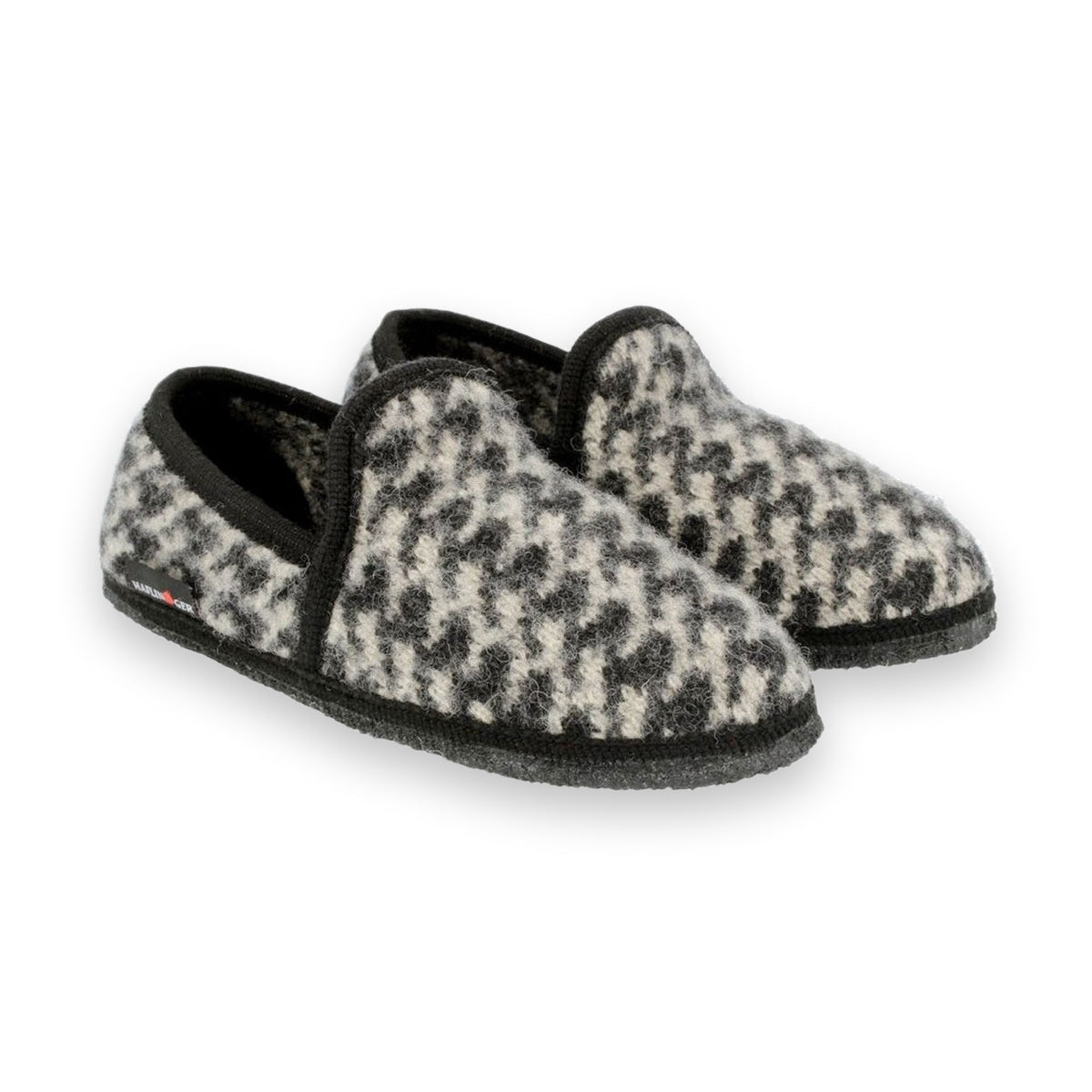 Haflinger Loafer Pepitko scarpa donna in lana cotta — vista dall'alto