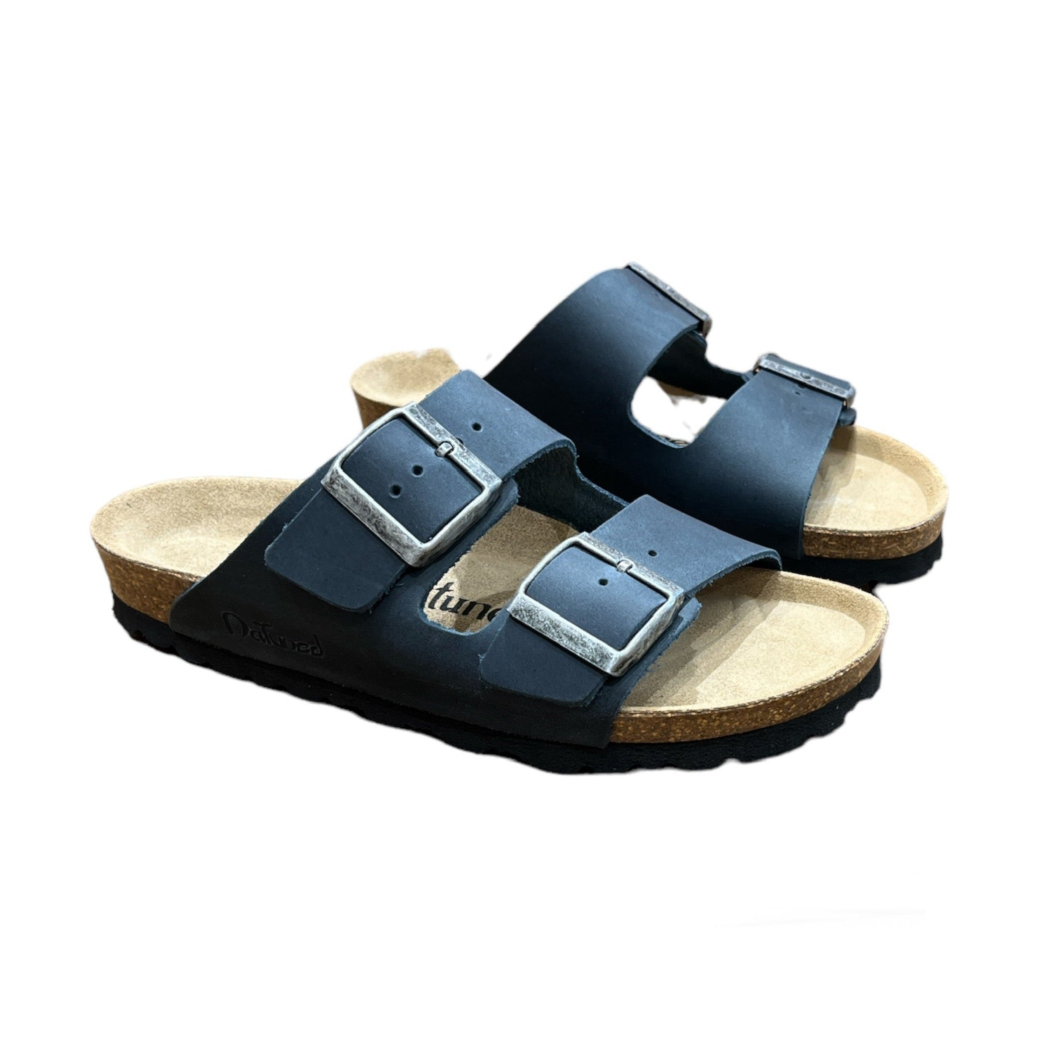 CH05 CUOIO - Sandalo a due fasce in pelle con cinturino regolabile da donna e da uomo NATUNED