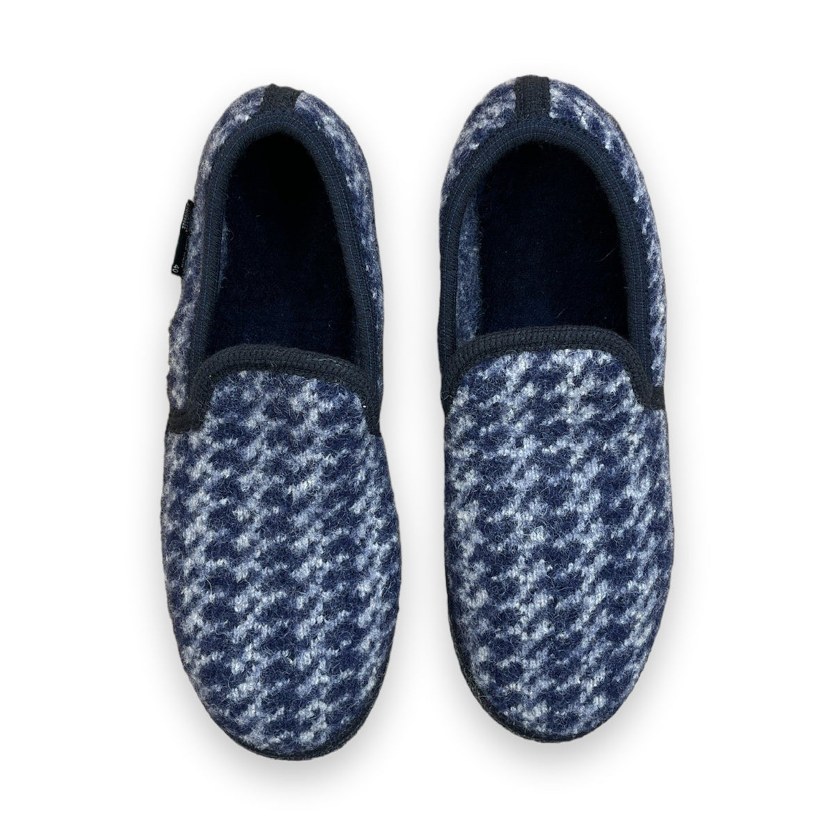 Haflinger Loafer Pepitko scarpa donna in lana cotta — vista posteriore