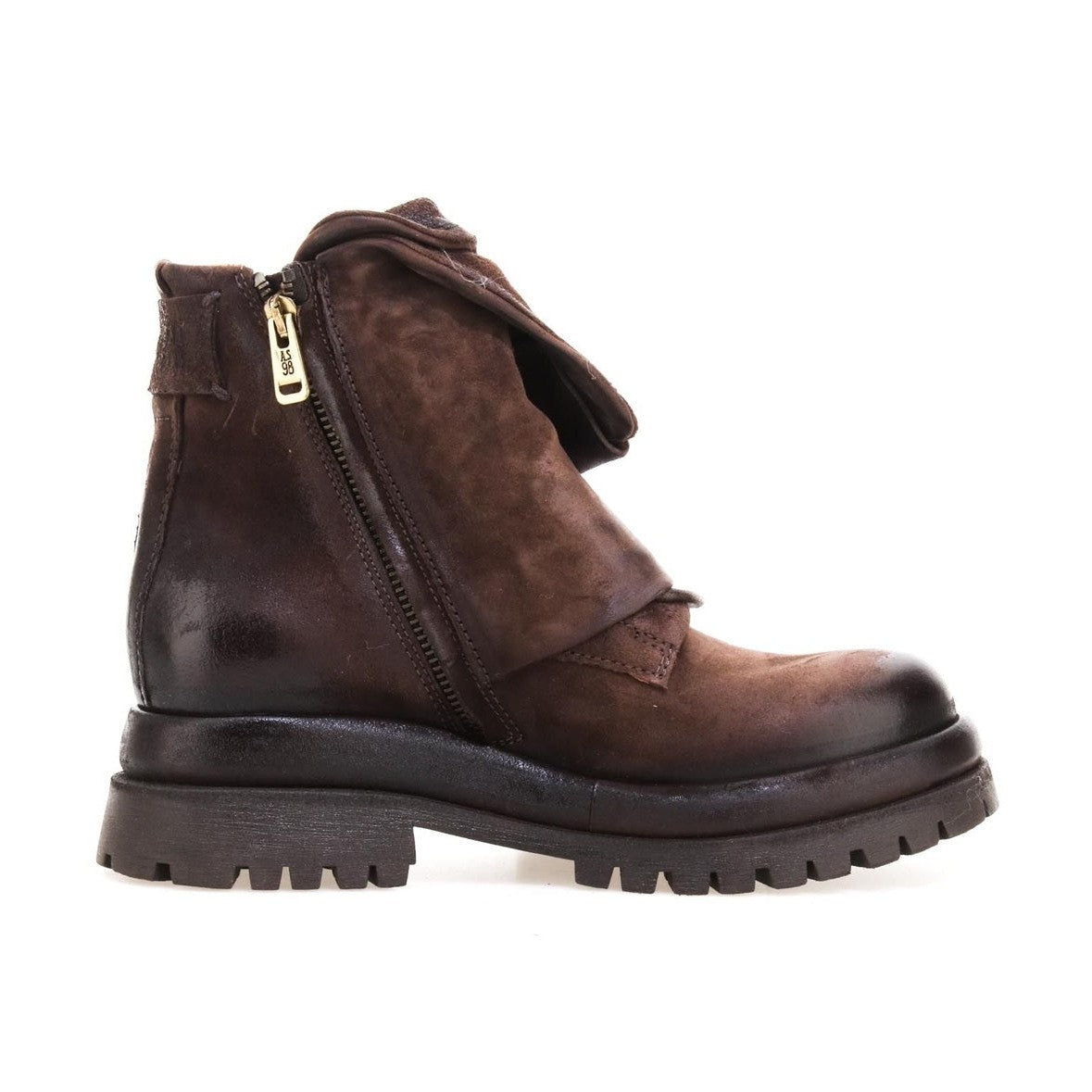 A.S.98 Darryl Donna Stivaletti In Pelle Naturale Vintage
