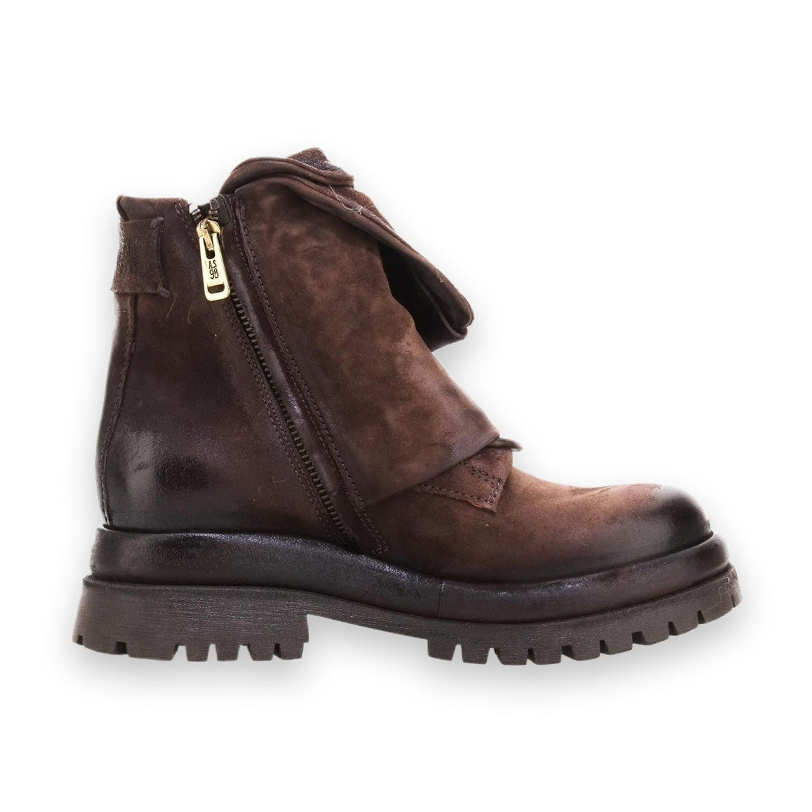 A.S.98 Darryl Donna Stivaletti In Pelle Naturale Vintage