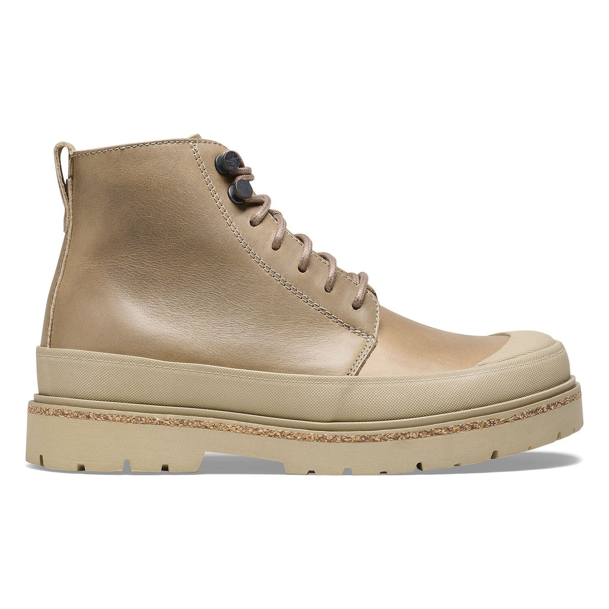 Stivaletto Birkenstock Prescott donna stringato in pelle naturale con parafango protettivo vista laterale