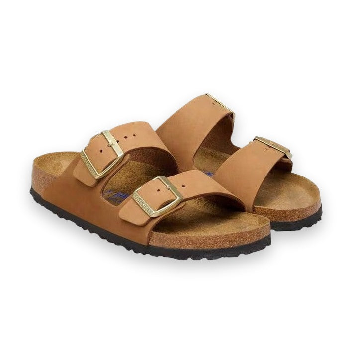 Suola EVA ammortizzante e sottopiede in pelle scamosciata Birkenstock Arizona donna Nubuck