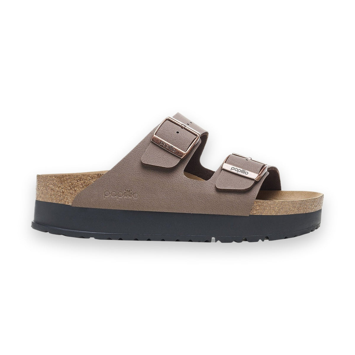 Birkenstock Arizona Papillio Flex Platform donna mocca vista laterale