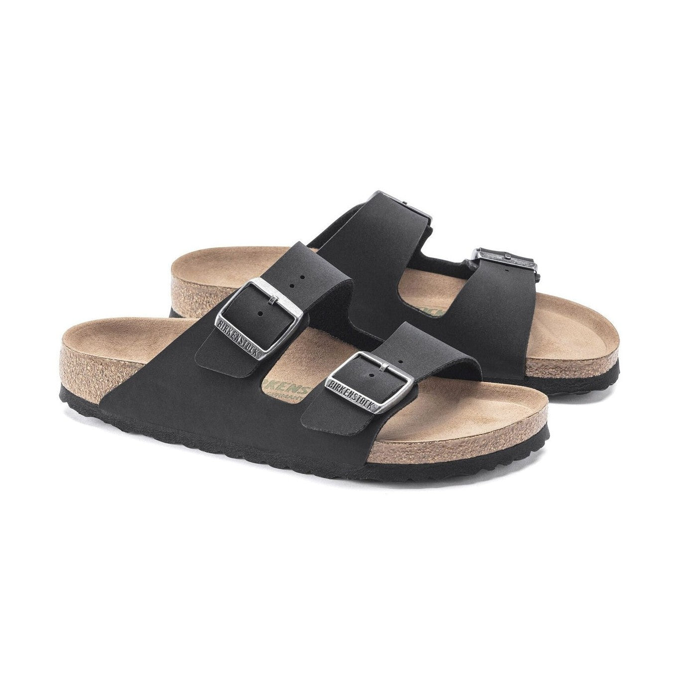 Birko-Flor finitura Nubuck vellutata con fibbie metalliche regolabili Birkenstock Arizona Vegan