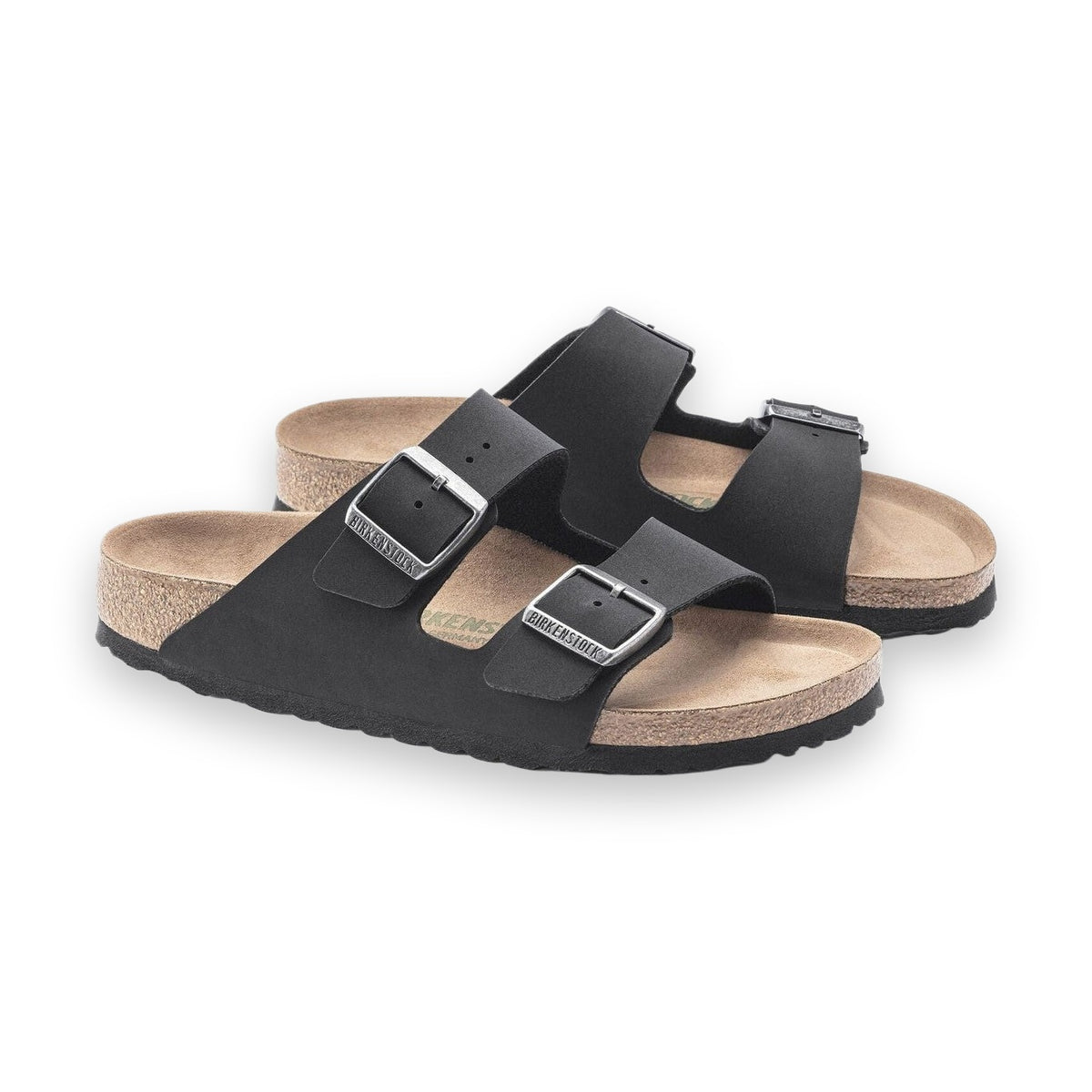 Birko-Flor finitura Nubuck vellutata con fibbie metalliche regolabili Birkenstock Arizona Vegan