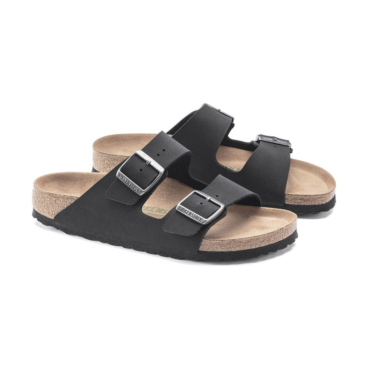 Birko-Flor finitura Nubuck vellutata con fibbie metalliche regolabili Birkenstock Arizona Vegan