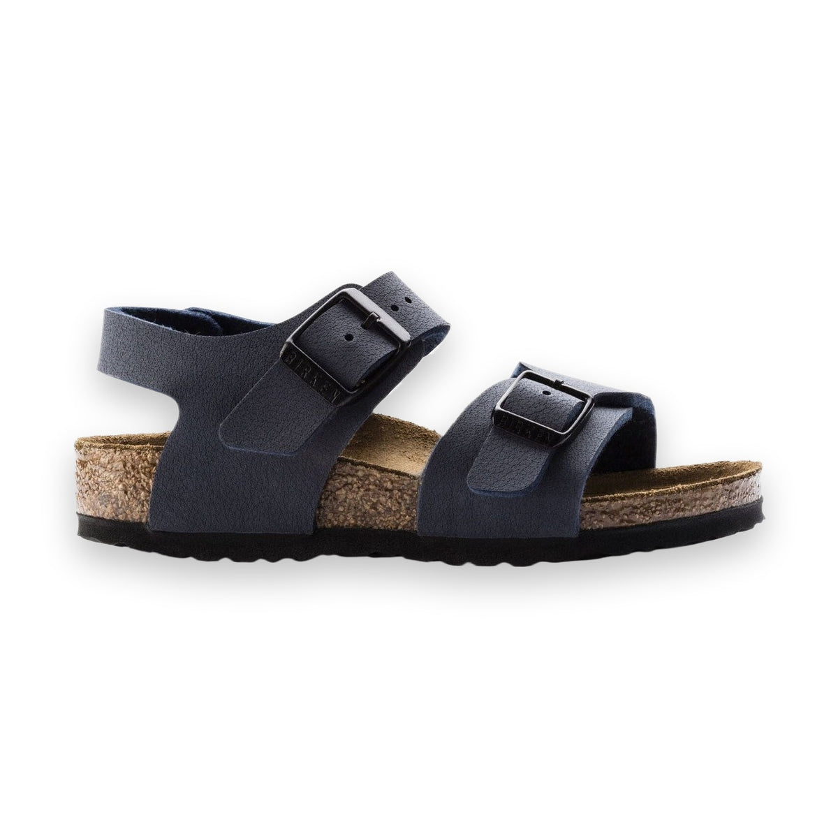 Dettaglio fibbie metalliche regolabili sandalo Birkenstock New York Kids