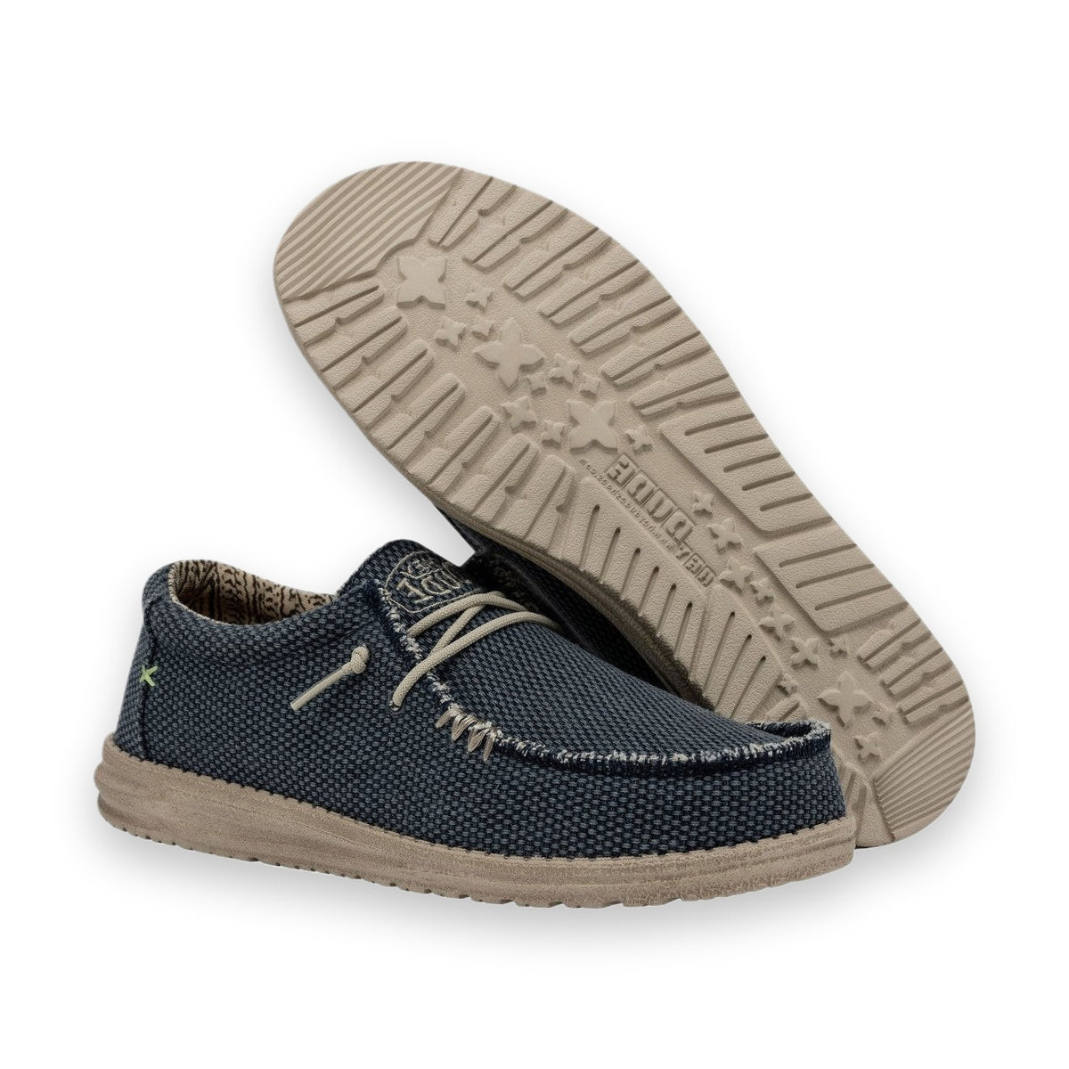 HeyDude Wally Braided mocassino uomo in tela — vista tre quarti