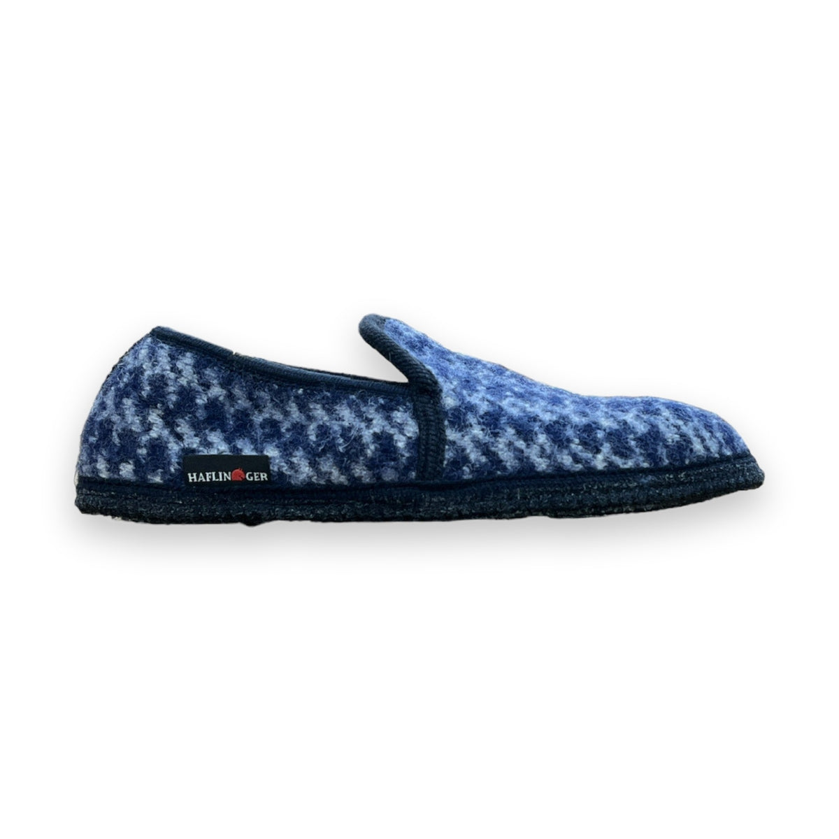 Haflinger Loafer Pepitko scarpa donna in lana cotta — vista laterale