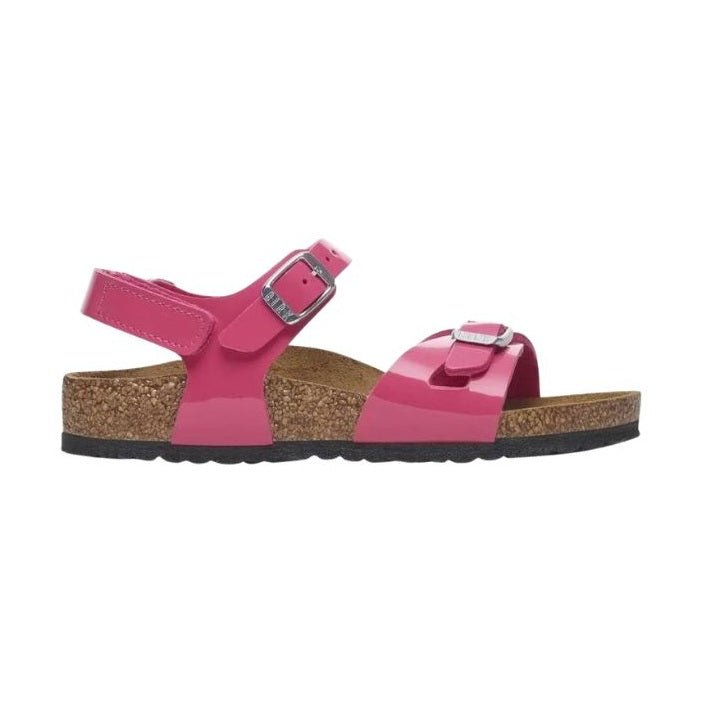 Birkenstock Rio HL Kids Bambina Sandalo in Birko-Flor Metallic — vista dal basso con suola