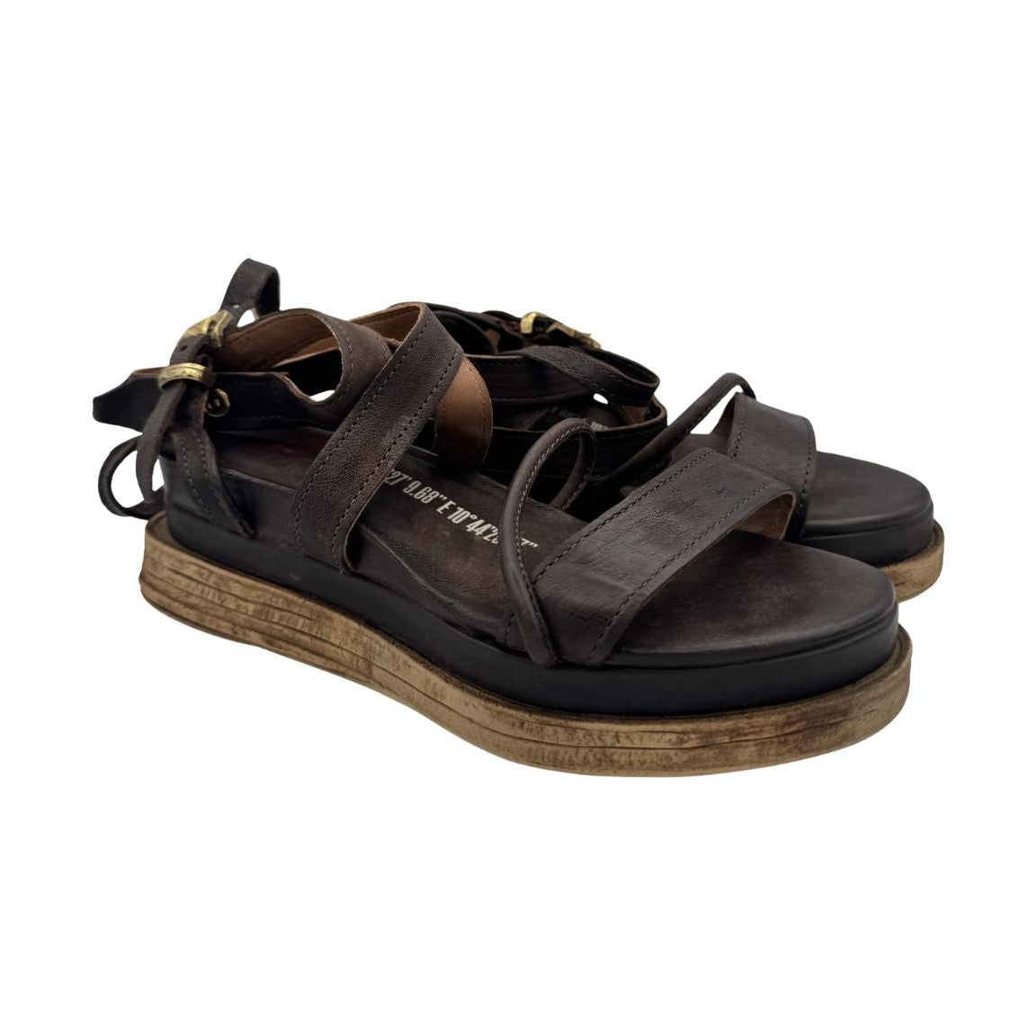 Sandali donna A.S.98 Lexi in pelle vintage con fibbia regolabile