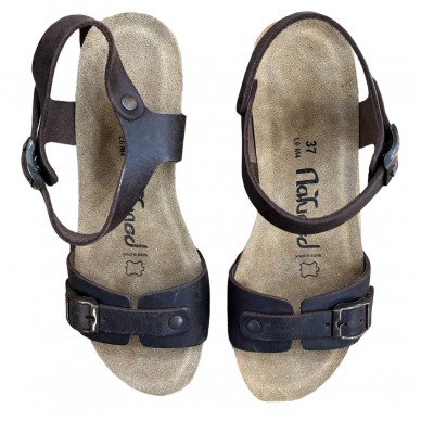 CH20 - Sandalo a fascia larga con cinturino regolabile e zeppa da donna  plantare in lattice anatomico comfort shopping online Naturalshoes.it