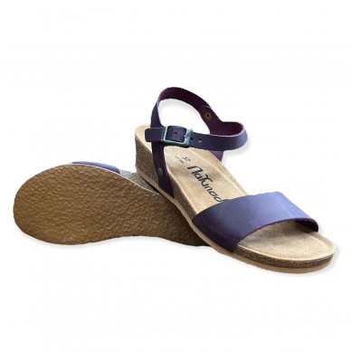 CH23 - Sandalo a fasce con cinturini regolabili e zeppa da donna NATUNED  plantare in lattice anatomico comfort in vendita su Naturalshoes.it