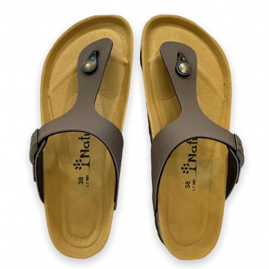 NATUNED Flip Flop Sandale mit verstellbarem Riemen für Damen und Herren art. CH08 anatomisches Latex-Komfortfußbett in vendita su Naturalshoes.it