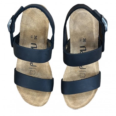 CH22 - Sandalo a fasce con cinturini regolabili e zeppa da donna NATUNED  plantare in lattice anatomico comfort in vendita su Naturalshoes.it