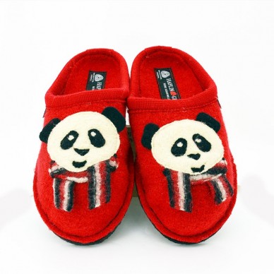 HAFLINGER women's slipper in boiled wool - PANDA shopping online Naturalshoes.it