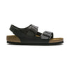 Sandalo Birkenstock Milano unisex in Birko-Flor tre fasce con cinturino tallone vista laterale