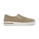 Mocassino Birkenstock Oswego donna in pelle scamosciata morbida con imbottitura orlo vista laterale