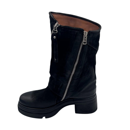 A.S.98 A89228 Donna Stivaletto In Pelle Con Borchiette