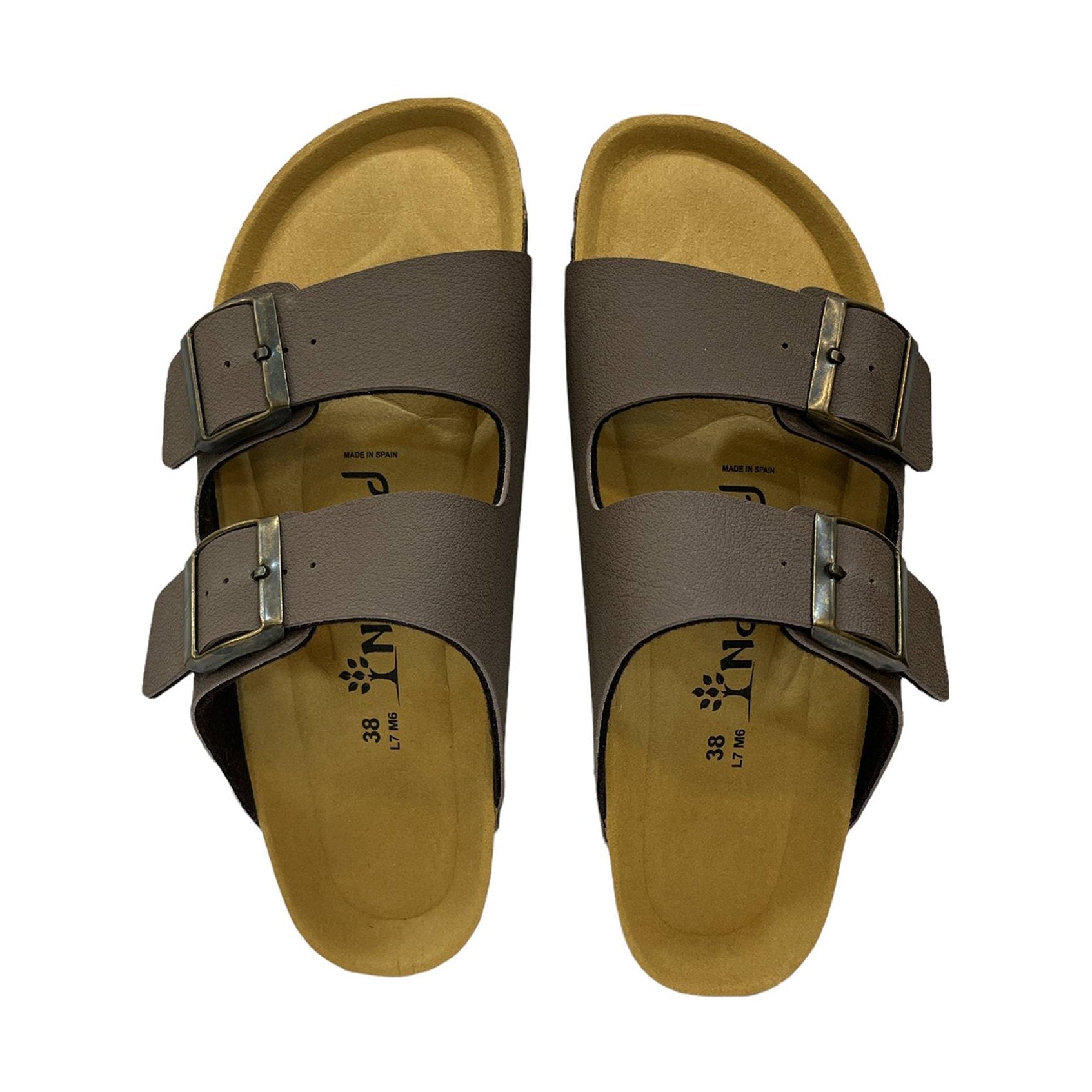 CH05 MICROFASER - Sandalo a due fasce in microfibra con cinturino regolabile da donna NATUNED