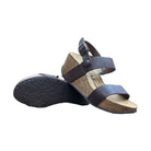 CH22 - Sandalo a fasce con cinturini regolabili e zeppa da donna NATUNED plantare in lattice anatomico comfort