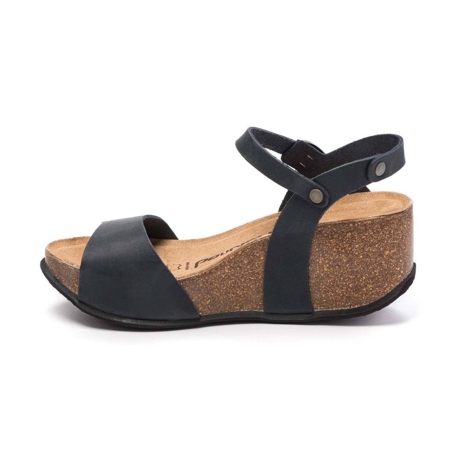 CH10 - NATUNED Sandalo a fascia larga con cinturino regolabile e zeppa da donna plantare in lattice anatomico comfort