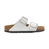 Sandalo da donna Birkenstock Arizona Big Buckle con finitura lucida e grandi fibbie.