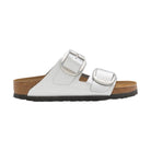 Sandalo da donna Birkenstock Arizona Big Buckle con finitura lucida e grandi fibbie.