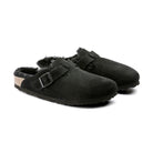 Birkenstock Boston Shearling sabot unisex nero in vista angolata