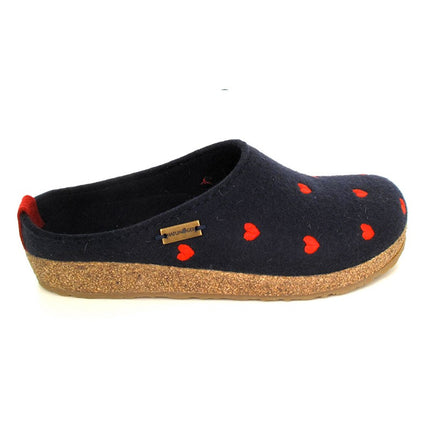 Haflinger Cuoricini wool felt clog unisex front view