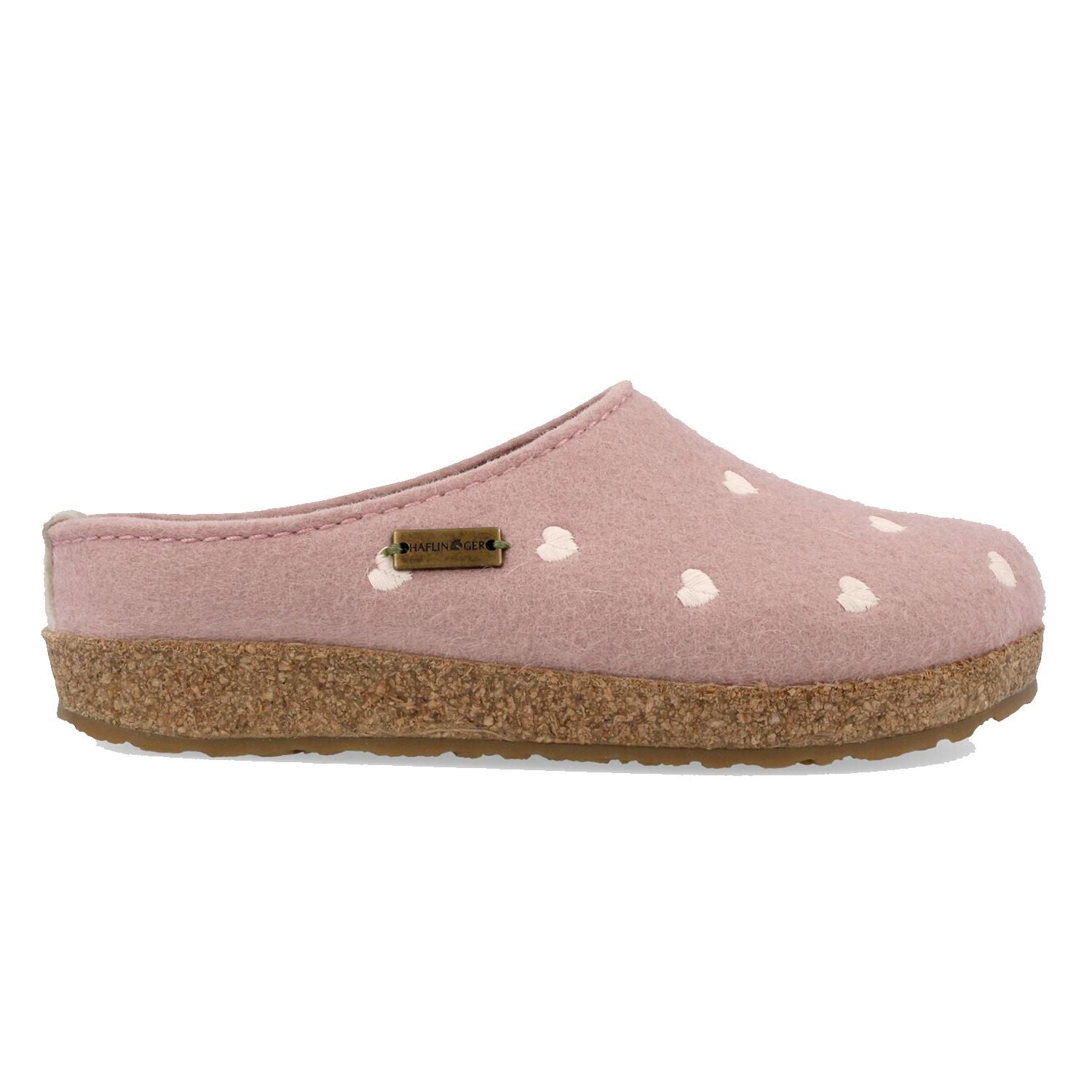 Haflinger Cuoricini Donna Sabot In Feltro Lana Cotta