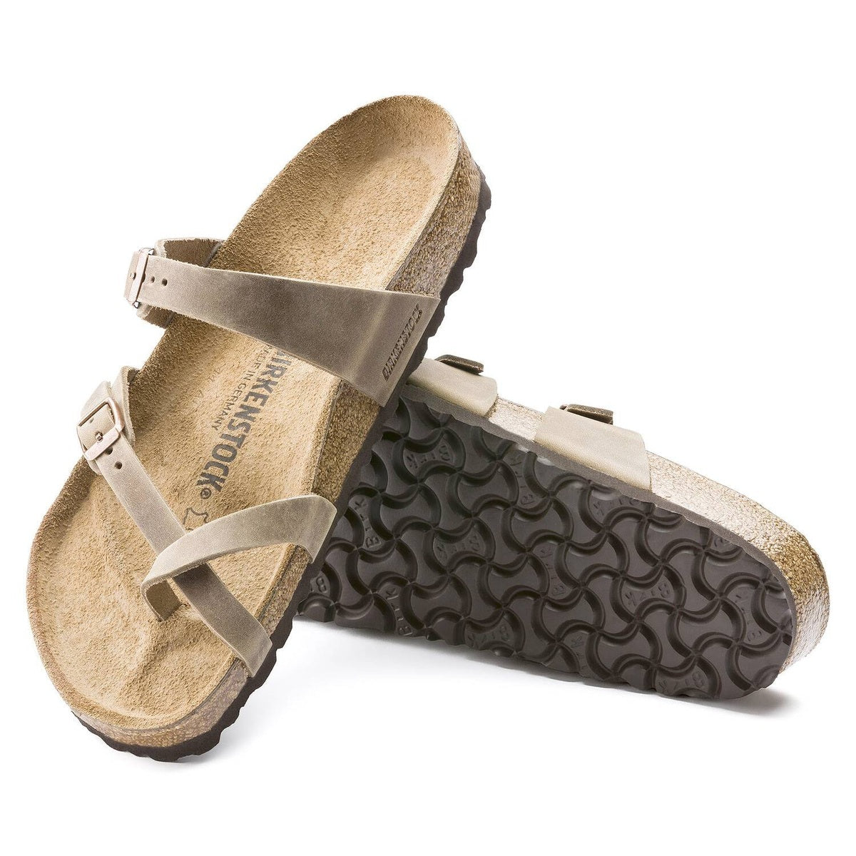 Passante incrociato sull'alluce in pelle nabuk oliata morbida Birkenstock Mayari