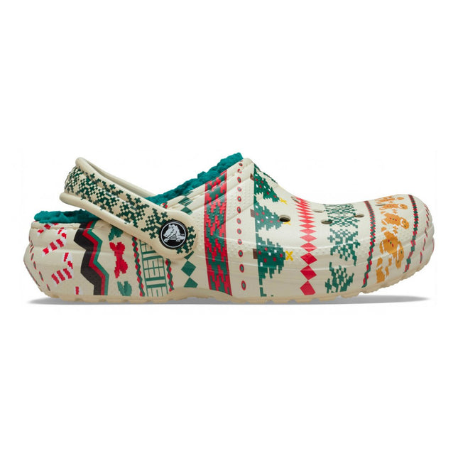 Crocs Classic Lined Fair Isle Clog dettaglio fodera peluche