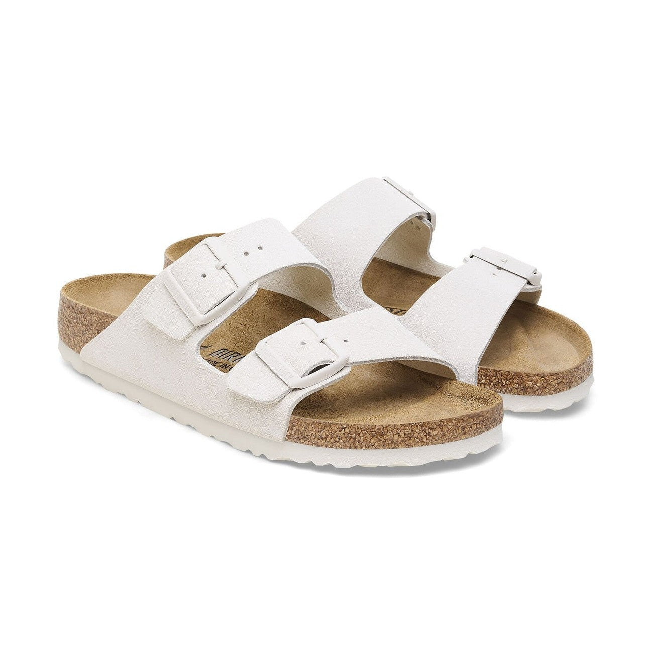 Pelle scamosciata naturale avvolgente su tomaia Birkenstock Arizona donna
