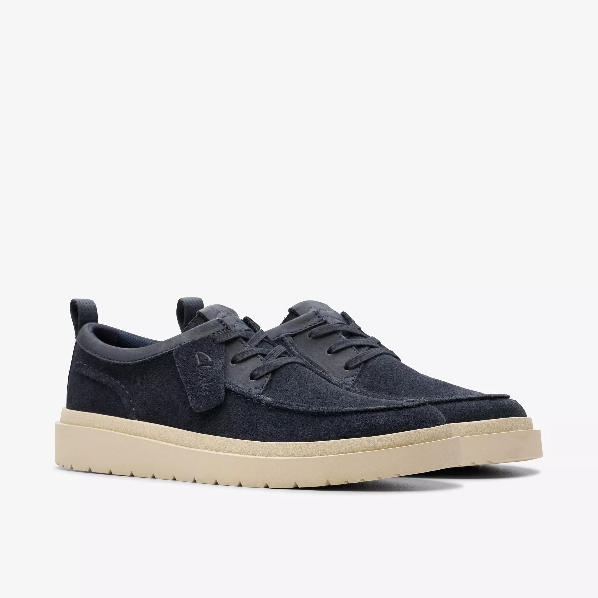 Clarks Polden Moc Uomo Scarpe Stringate In Suede E Canvas Casual