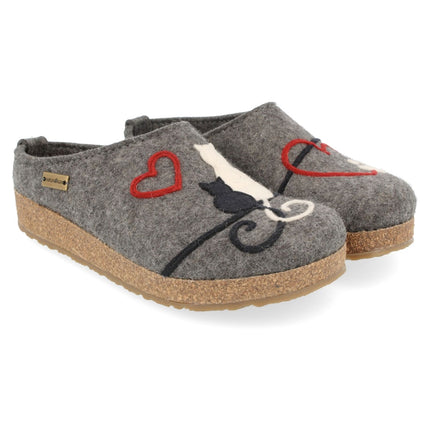 Haflinger Micini wool felt clogs with cork latex footbed