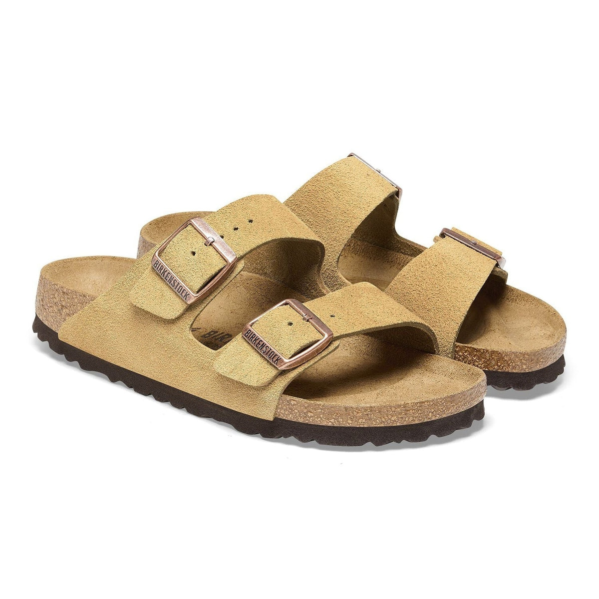 Bordo in sughero naturale e lattice sandalo Birkenstock Arizona scamosciata