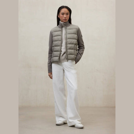 Ecoalf Denali Without Hood Hybrid Jacket Woman dune back view recycled materials
