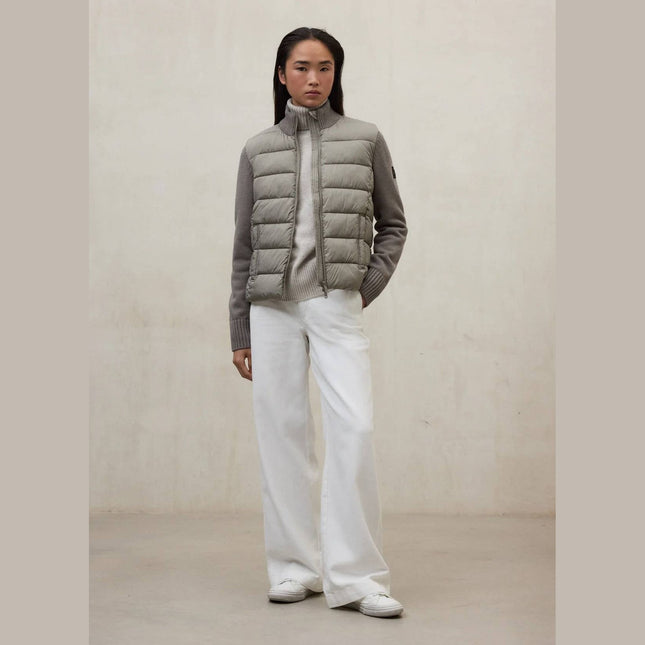 Ecoalf Denali Without Hood Hybrid Jacket Woman dune back view recycled materials
