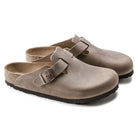 Birkenstock Boston unisex pelle oliata taupe vista angolata