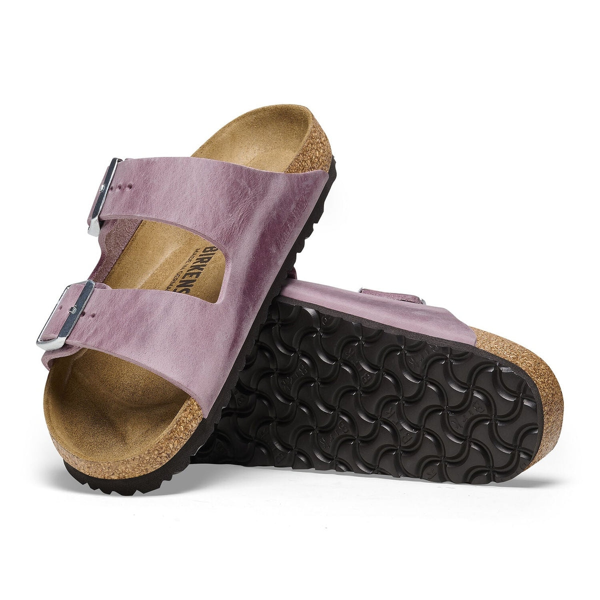 Fibbie metalliche regolabili su cinturini in pelle oliata Birkenstock Arizona donna