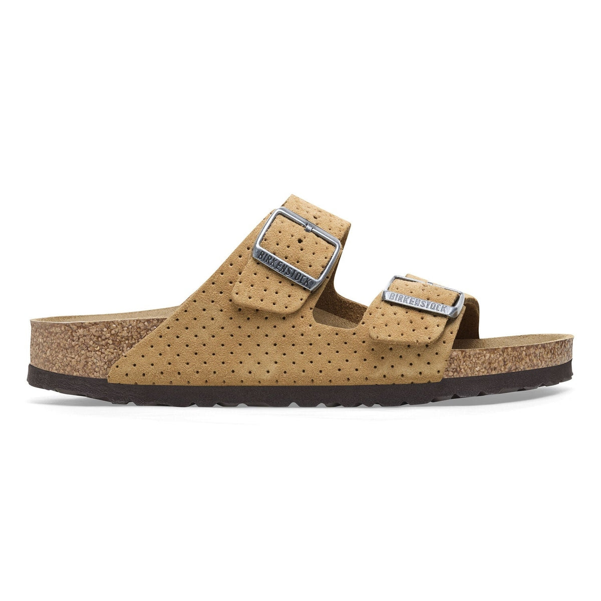 Sandalo Birkenstock Arizona Classic donna in pelle scamosciata goffrata vista laterale