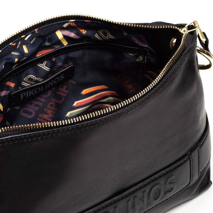 Pikolinos Alcudia borsa a tracolla donna in pelle marrone dettaglio cuciture