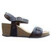 CH20 - Sandalo a fascia larga con cinturino regolabile e zeppa da donna  plantare in lattice anatomico comfort NATUNED