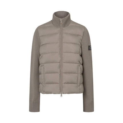 Ecoalf Denali Without Hood Hybrid Jacket Woman dune front view sustainable winter coat
