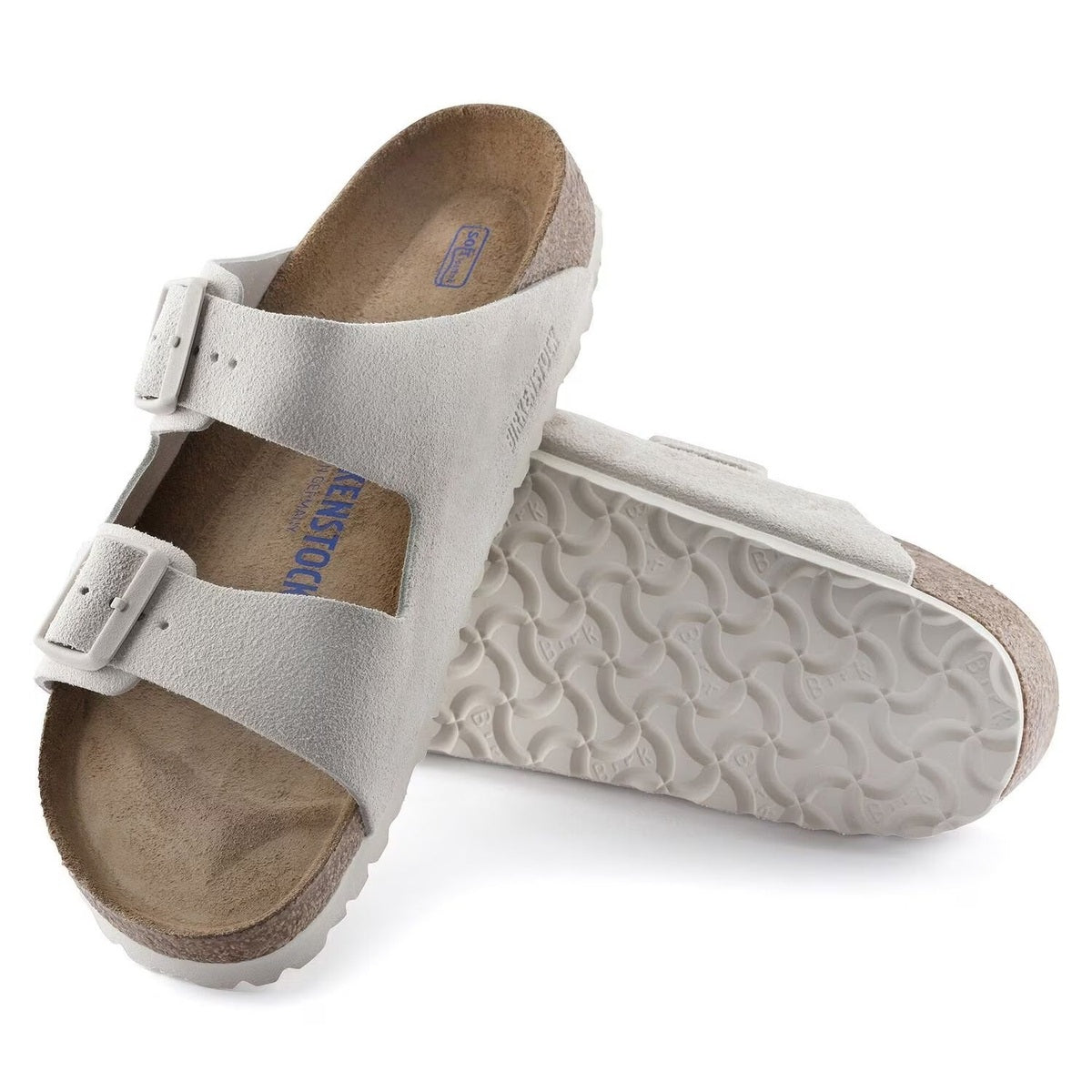 Suola EVA ammortizzante e sottopiede in pelle scamosciata Birkenstock Arizona donna Soft Footbed