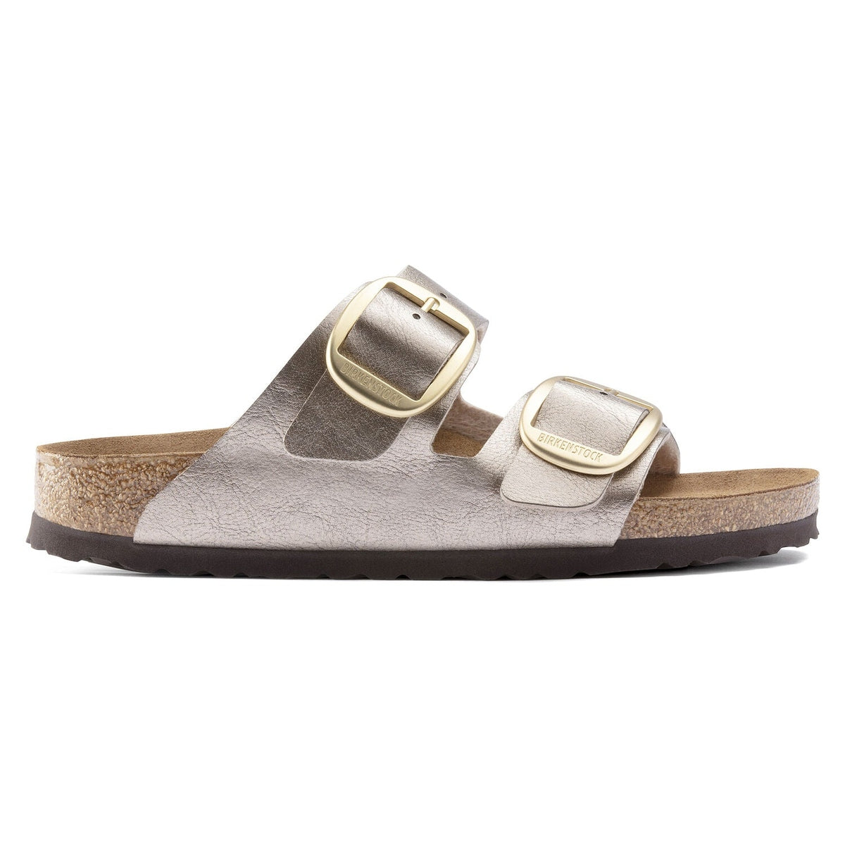 Sottopiede in pelle liscia coordinata con logo Birkenstock visibile all interno.