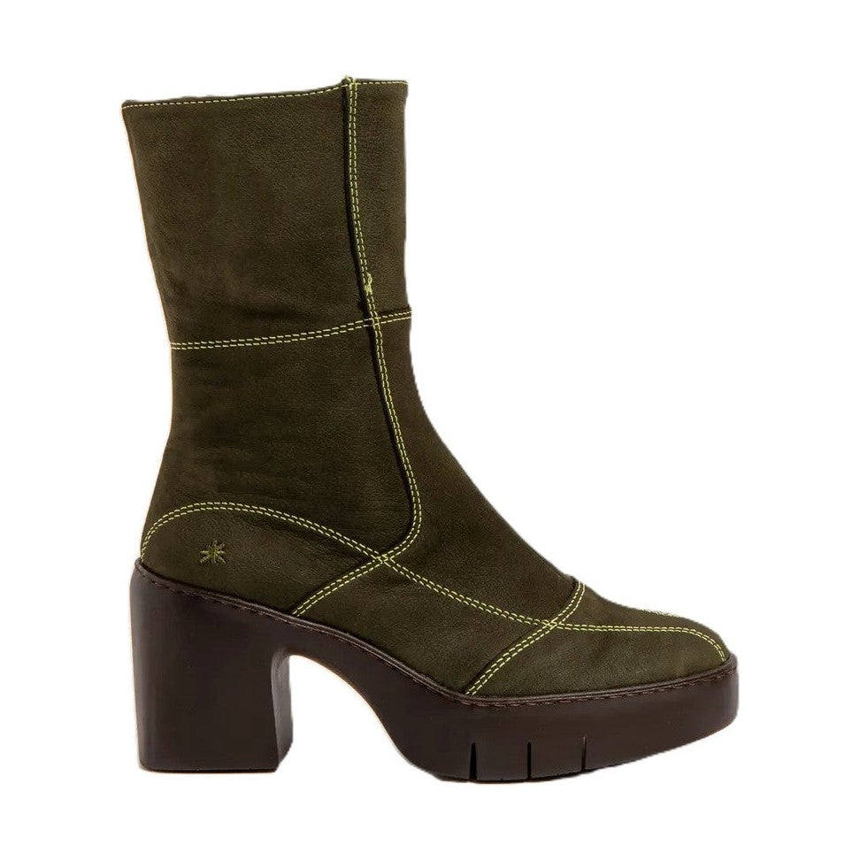 Stivaletto donna ART Sofia 1659 in pelle di vitello con cerniera laterale e tacco 50 mm
