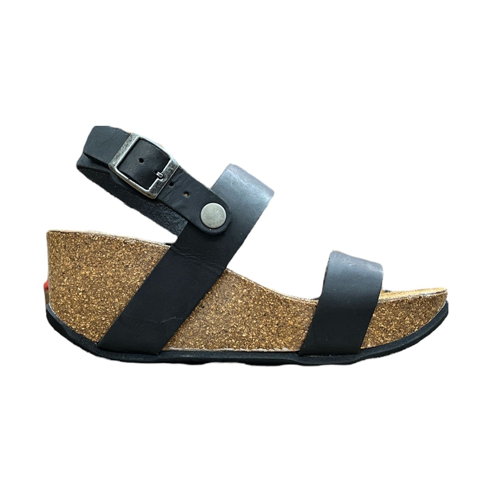 CH22 - Sandalo a fasce con cinturini regolabili e zeppa da donna NATUNED plantare in lattice anatomico comfort